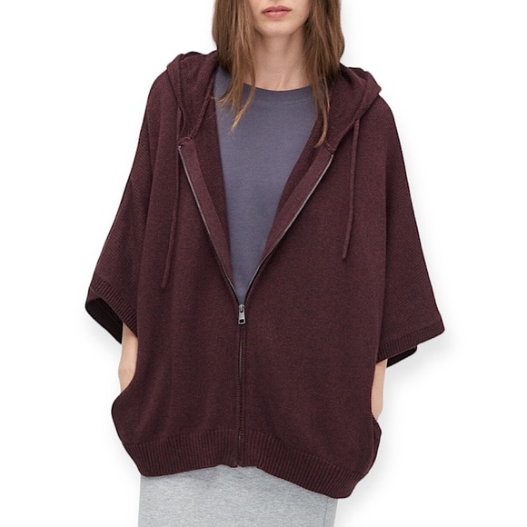 UGG Sweaters - UGG Cotton Cashmere Zip Up Knit Poncho Sweater